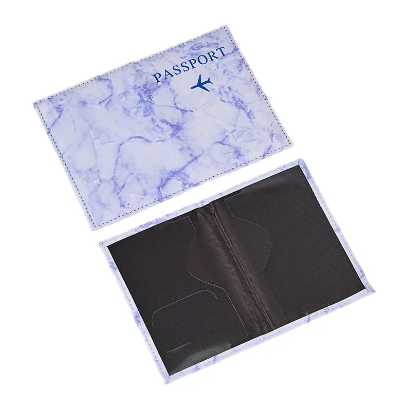 Macaron Color Marble Pattern Passport Covers Ultra-thin Document Holder Travel Passport Holder ID Card Covers Travel Accessories