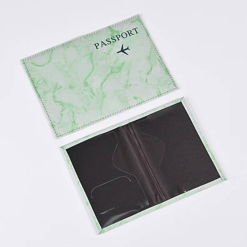 Macaron Color Marble Pattern Passport Covers Ultra-thin Document Holder Travel Passport Holder ID Card Covers Travel Accessories