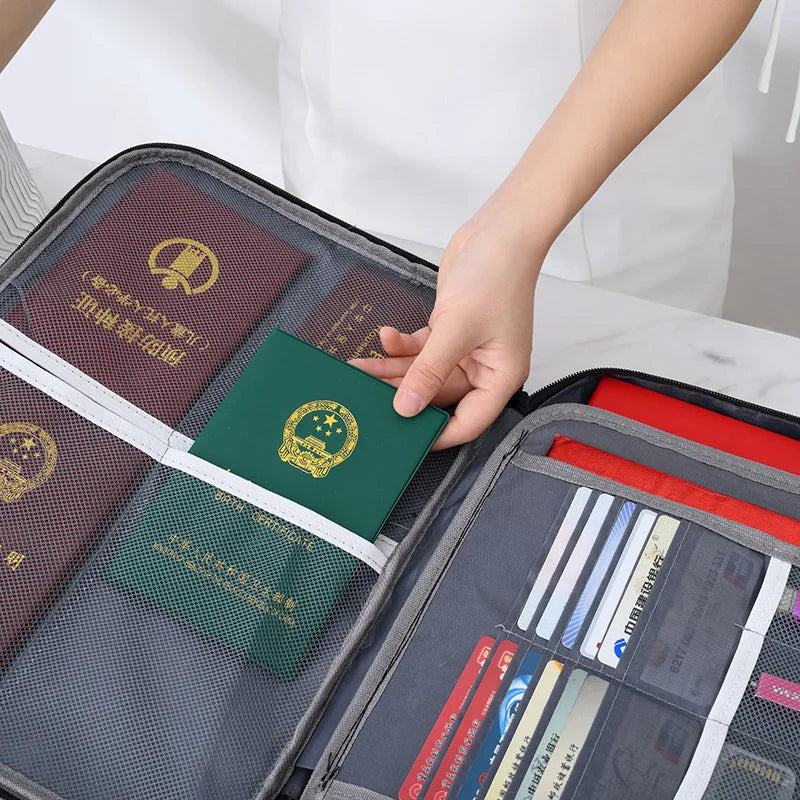 Fireproof Waterproof Important Documents Organizer Storage Bag with Coded Lock for Papers Certificates Diplomas Files Contracts