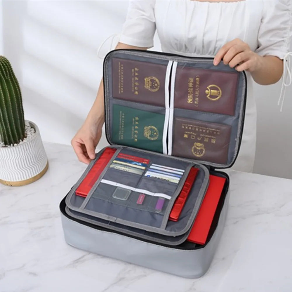 Fireproof Waterproof Important Documents Organizer Storage Bag with Coded Lock for Papers Certificates Diplomas Files Contracts